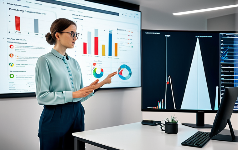 **

"A professional data scientist, fully clothed in a modest blouse and smart trousers, stands in front of a large screen displaying insightful data visualizations in a modern Warsaw office. Appropriate attire, safe for work, perfect anatomy, correct proportions, natural pose, professional lighting, high quality, well-formed hands, proper finger count, family-friendly."

**