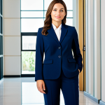 파이썬 데이터과학 활용법 - Business Professional**

"A professional businesswoman in a modest navy blue pantsuit, standing conf...
