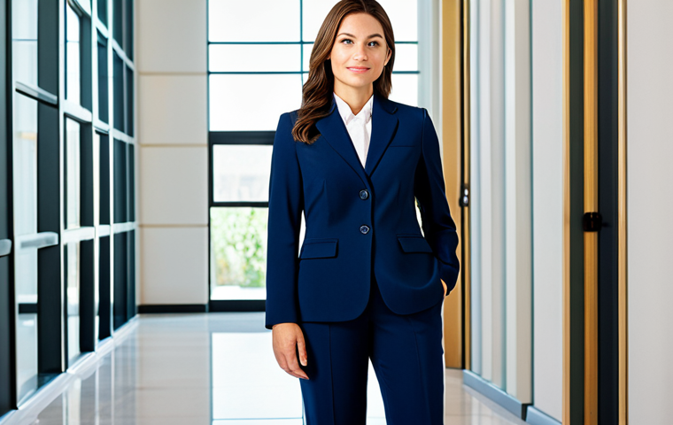 파이썬 데이터과학 활용법 - Business Professional**

"A professional businesswoman in a modest navy blue pantsuit, standing conf...
