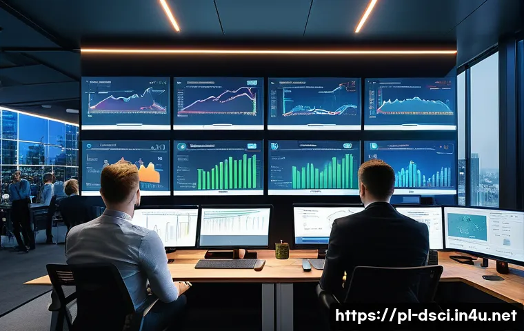 데이터과학 대회의 채점 기준 - A modern data science competition setting in Poland, featuring a diverse group of professionals anal...