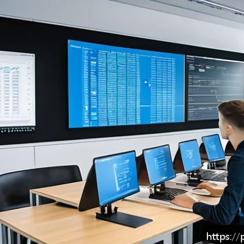 데이터과학 대학원 진학 가이드 - A modern university classroom in Poland with diverse students attending a Data Science master’s lect...